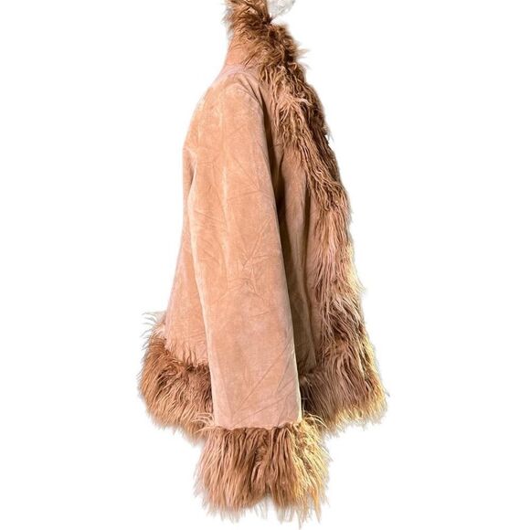 Vintage Y2K Charlotte Russe Genuine Leather Penny Lane Shearling Jacket … - Picture 2 of 6